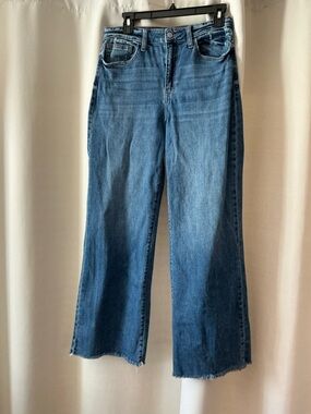 High-Rise Blue Wide-Leg Jeans for Women